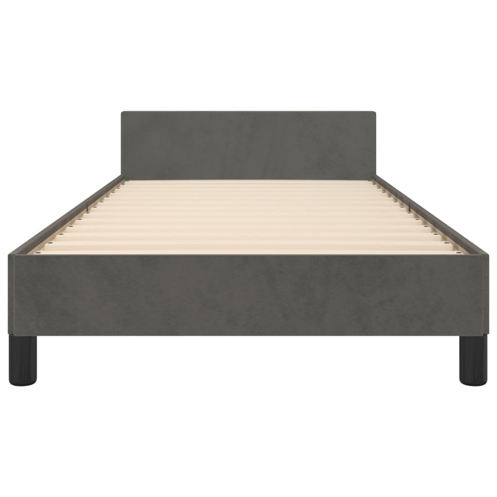 Bedframe zonder matras 90x190 cm fluweel donkergrijs is nu te koop bij PeponiXL, paradijselijk wonen!