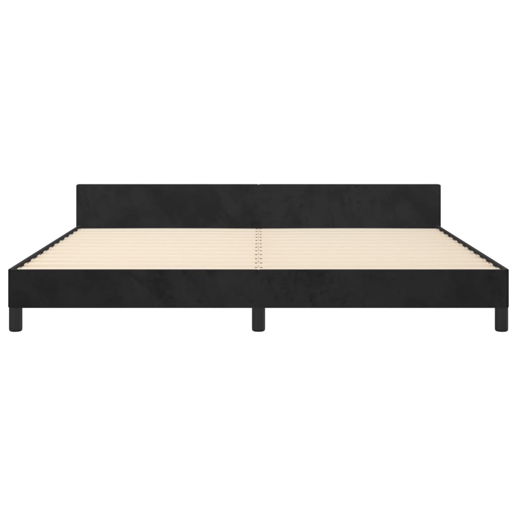 Bedframe zonder matras 200x200 cm fluweel zwart is nu te koop bij PeponiXL, paradijselijk wonen!