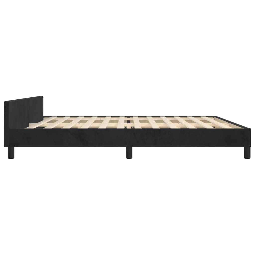 Bedframe zonder matras 200x200 cm fluweel zwart is nu te koop bij PeponiXL, paradijselijk wonen!