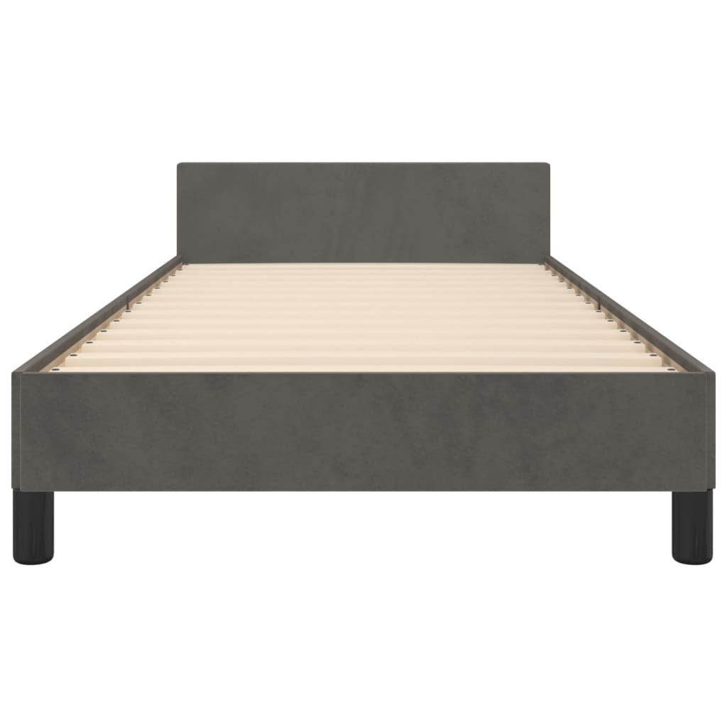 Bedframe zonder matras 100x200 cm fluweel donkergrijs is nu te koop bij PeponiXL, paradijselijk wonen!