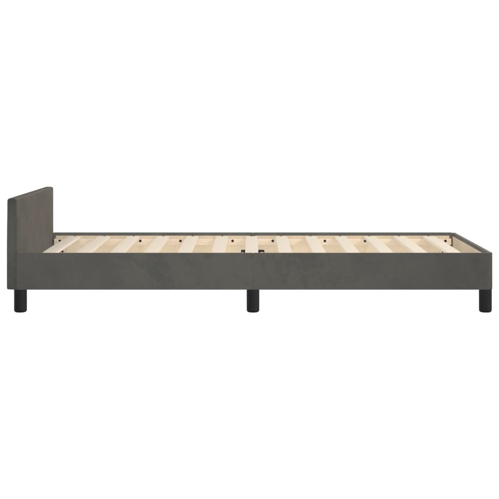 Bedframe zonder matras 100x200 cm fluweel donkergrijs is nu te koop bij PeponiXL, paradijselijk wonen!