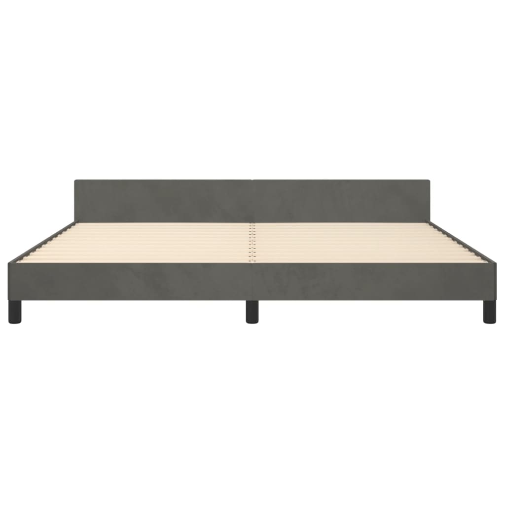 Bedframe zonder matras 200x200 cm fluweel donkergrijs is nu te koop bij PeponiXL, paradijselijk wonen!