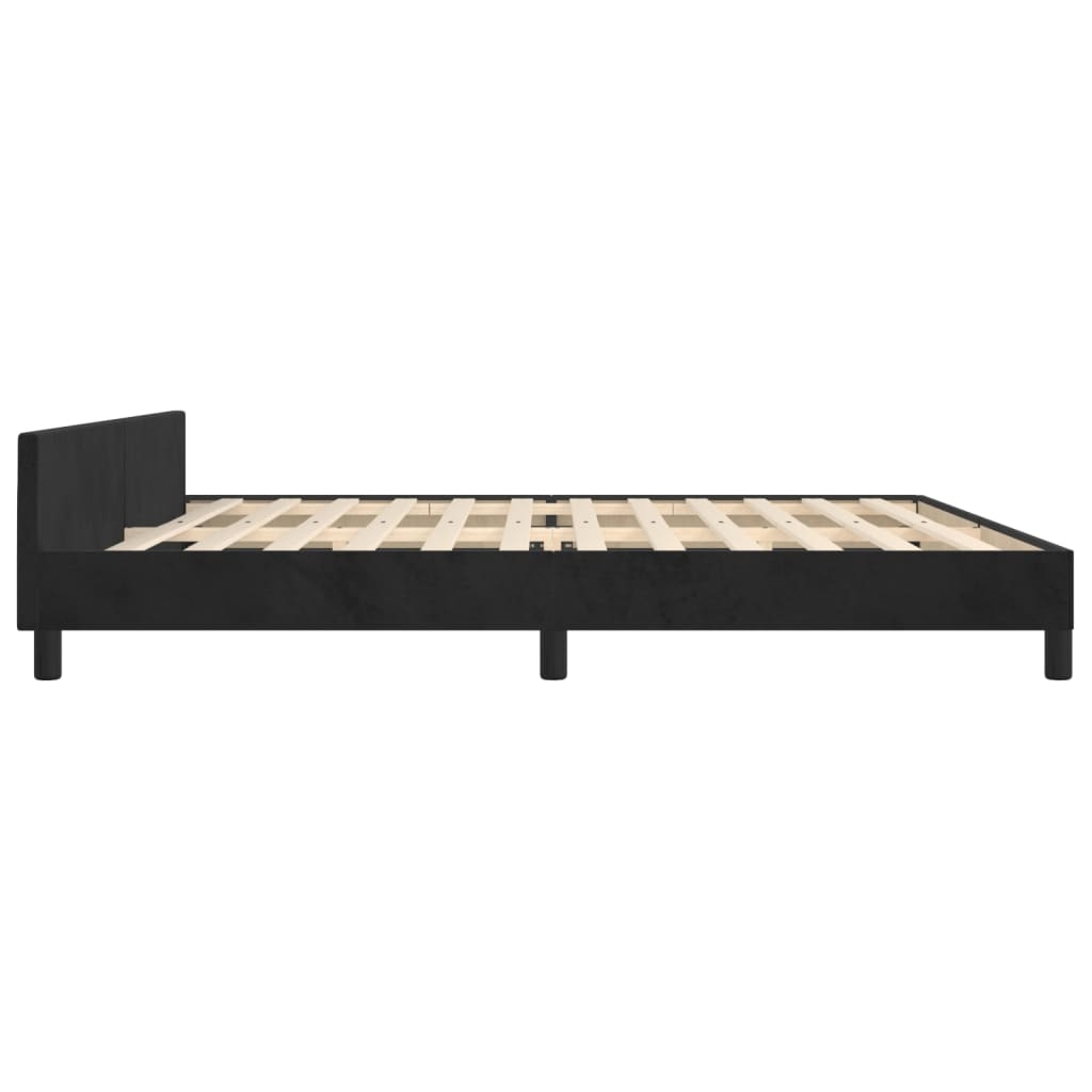 Bedframe zonder matras 200x200 cm fluweel zwart is nu te koop bij PeponiXL, paradijselijk wonen!
