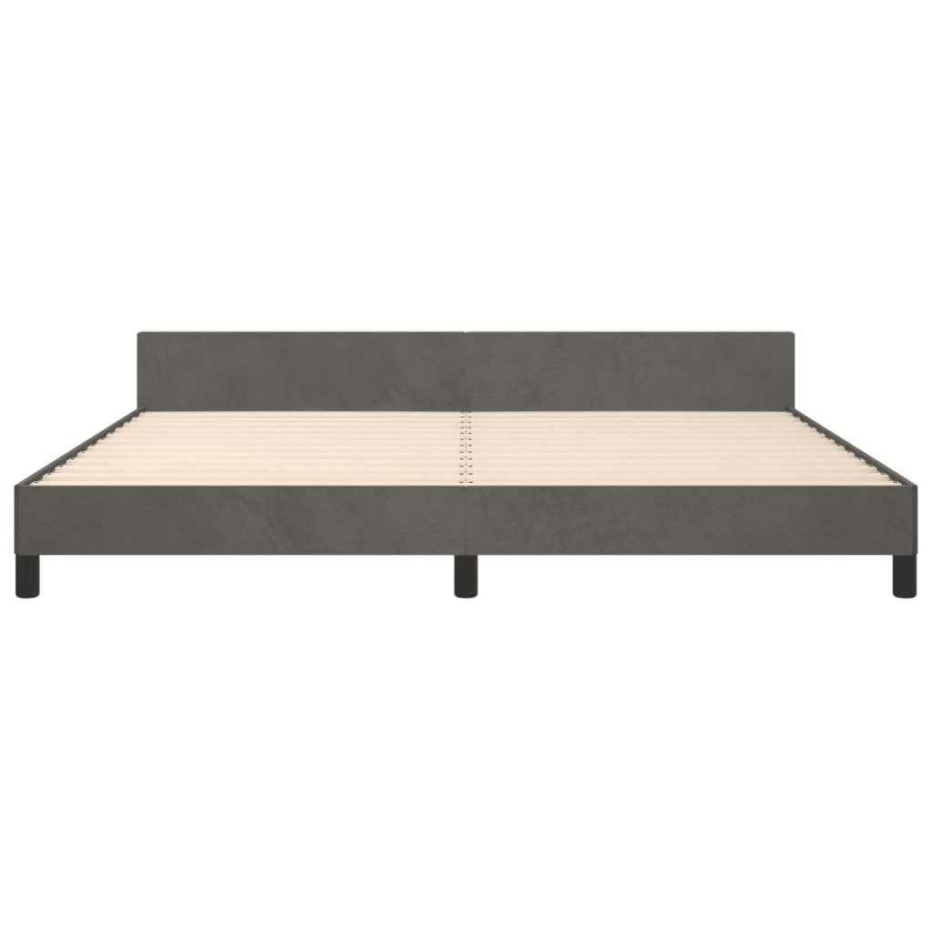 Bedframe zonder matras 200x200 cm fluweel donkergrijs is nu te koop bij PeponiXL, paradijselijk wonen!