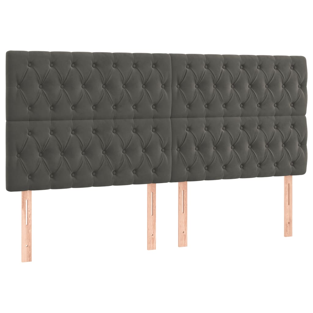 Bedframe zonder matras 200x200 cm fluweel donkergrijs is nu te koop bij PeponiXL, paradijselijk wonen!