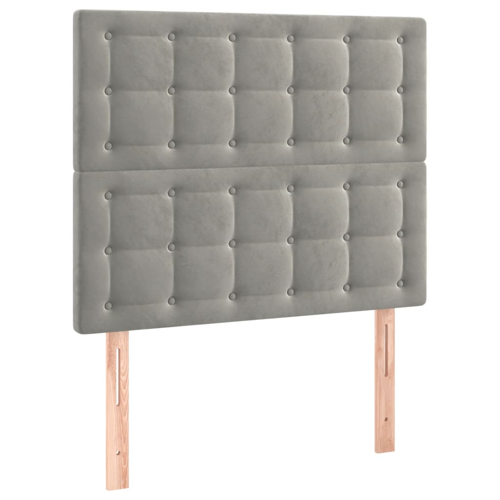 Bedframe zonder matras 100x200 cm fluweel lichtgrijs is nu te koop bij PeponiXL, paradijselijk wonen!