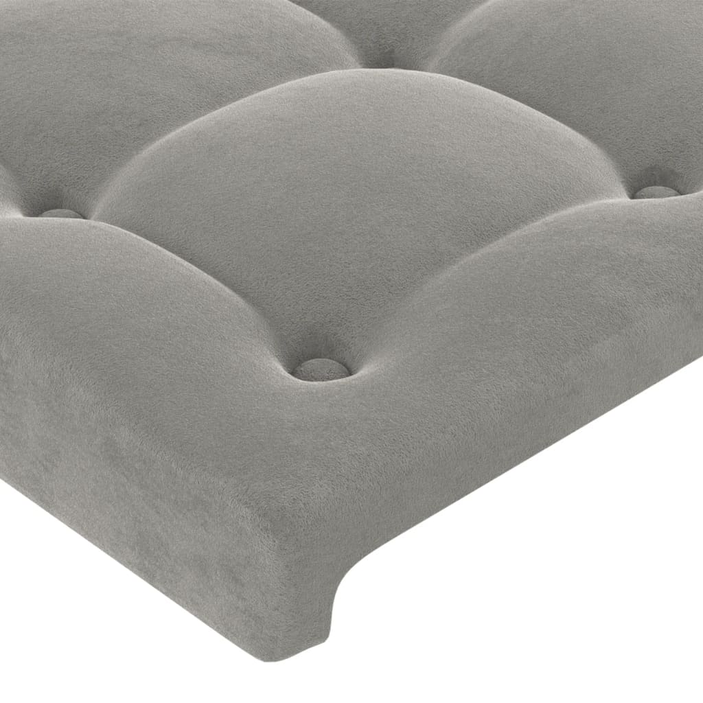 Bedframe zonder matras 100x200 cm fluweel lichtgrijs is nu te koop bij PeponiXL, paradijselijk wonen!