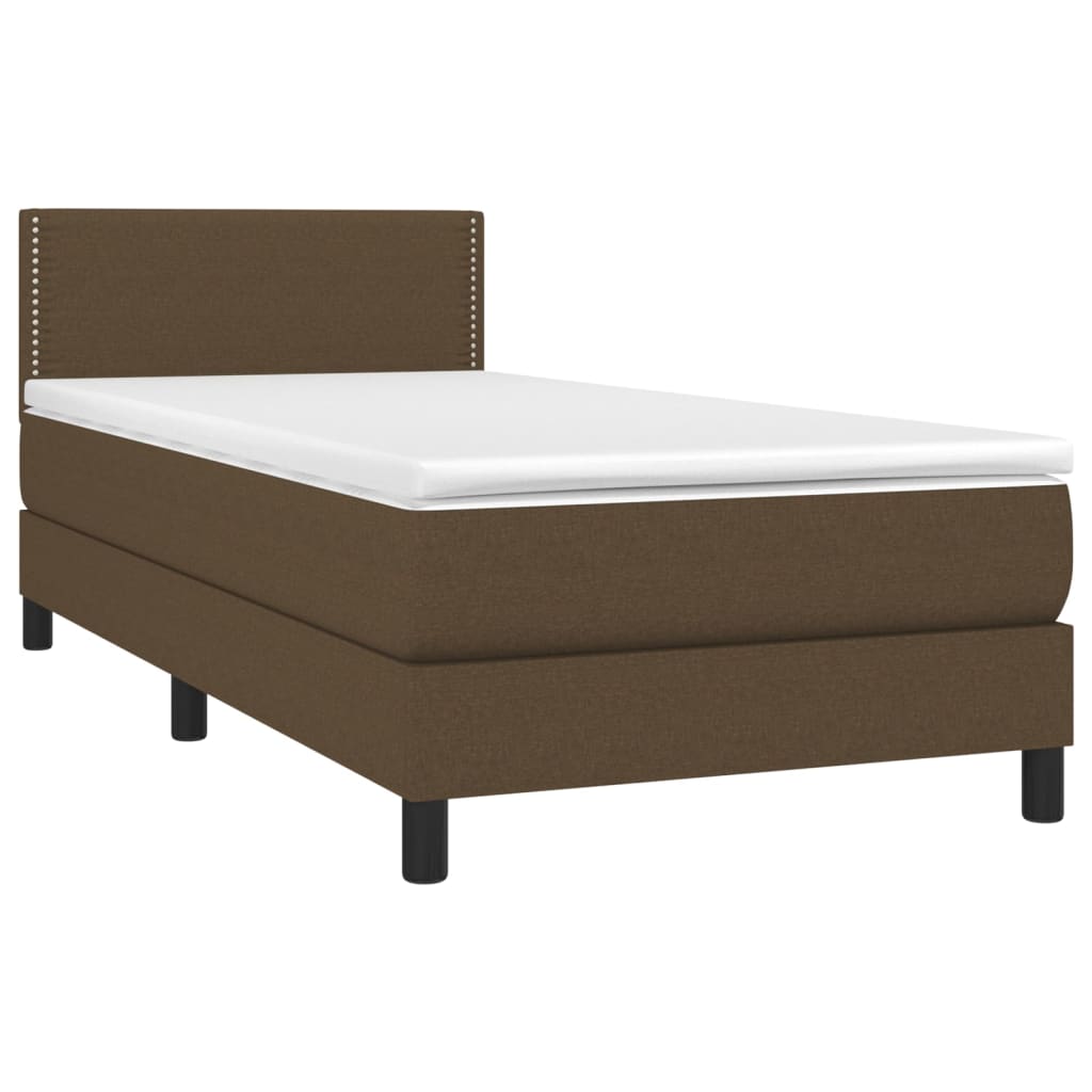 Boxspring met matras stof donkerbruin 100x200 cm is nu te koop bij PeponiXL, paradijselijk wonen!
