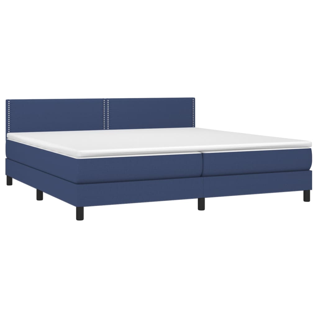 Boxspring met matras stof blauw 200x200 cm is nu te koop bij PeponiXL, paradijselijk wonen!