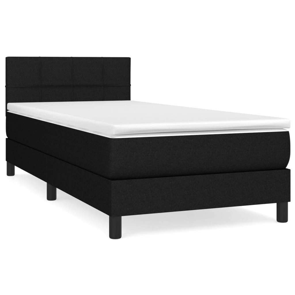 Boxspring met matras stof zwart 80x200 cm is nu te koop bij PeponiXL, paradijselijk wonen!