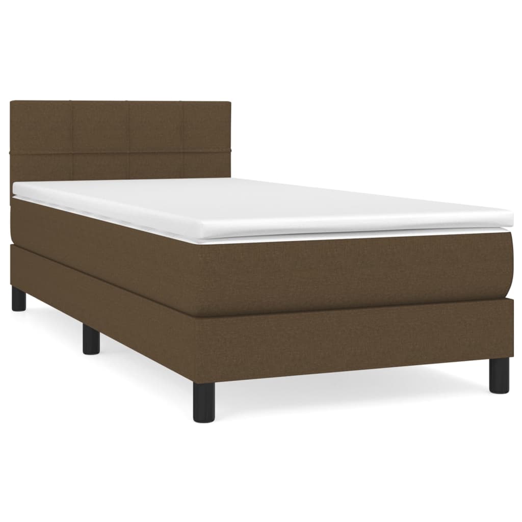 Boxspring met matras stof donkerbruin 100x200 cm is nu te koop bij PeponiXL, paradijselijk wonen!