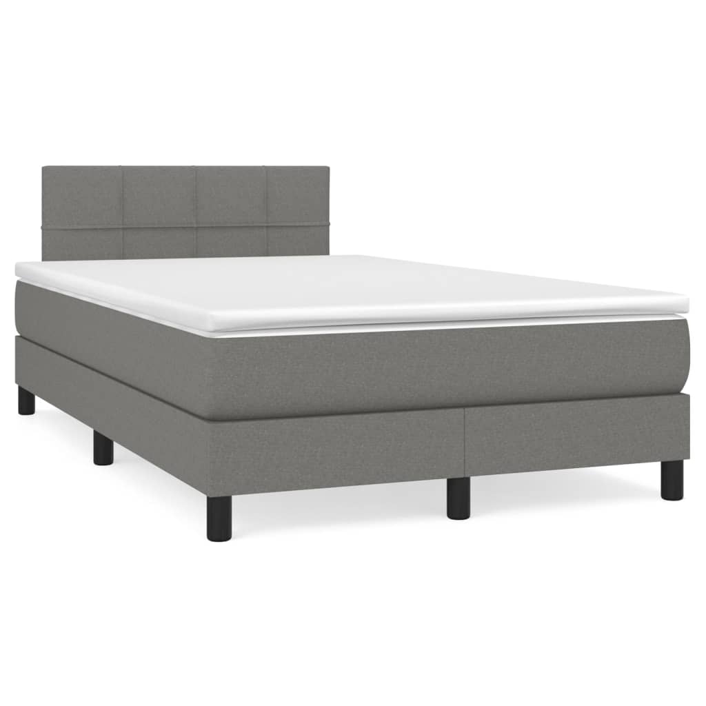 Boxspring met matras stof donkergrijs 120x200 cm is nu te koop bij PeponiXL, paradijselijk wonen!