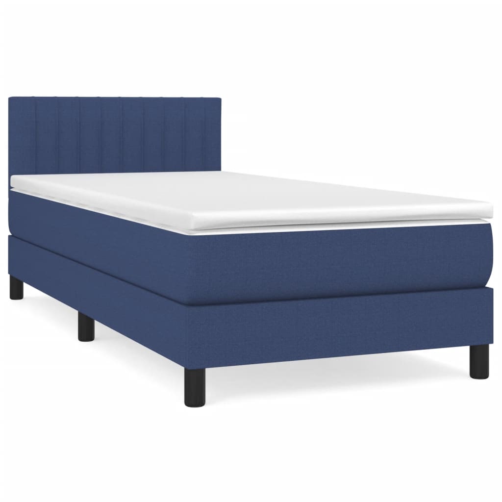 Boxspring met matras stof blauw 100x200 cm is nu te koop bij PeponiXL, paradijselijk wonen!