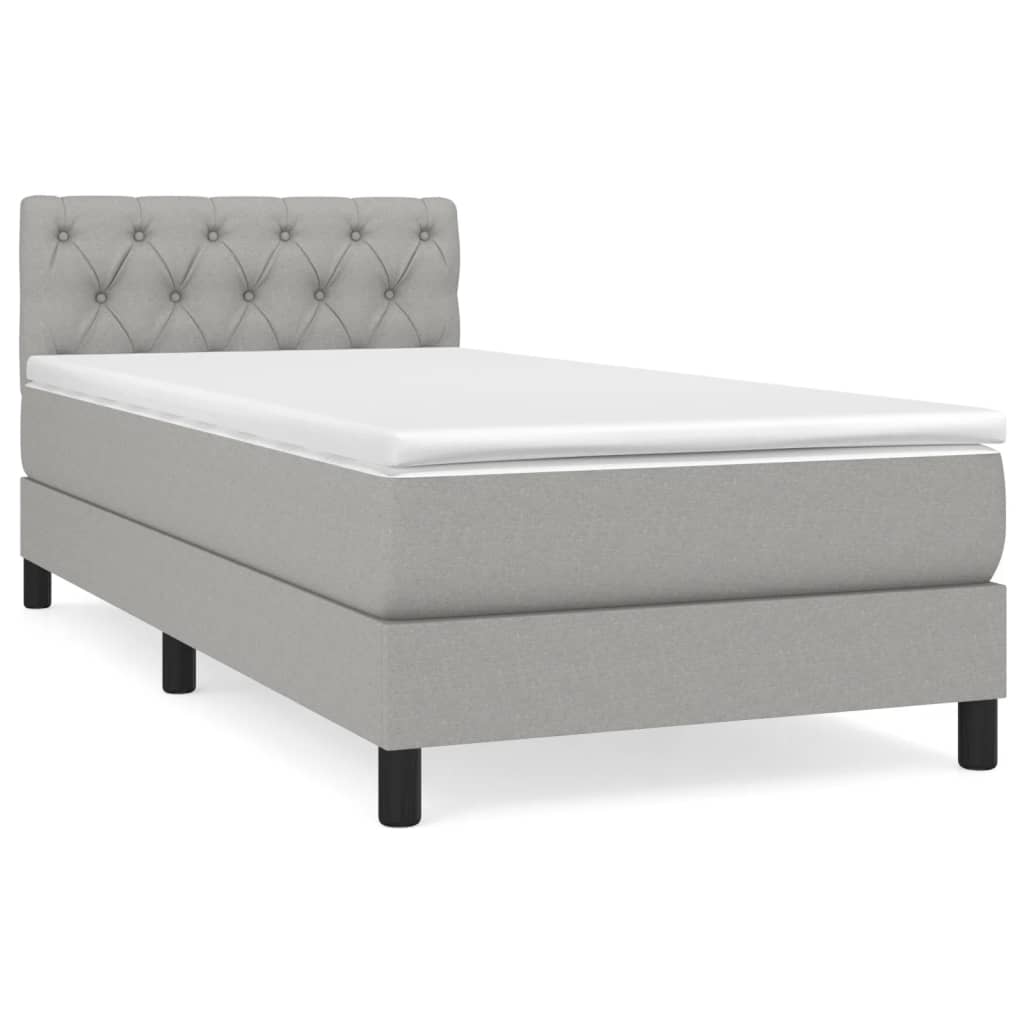 Boxspring met matras stof lichtgrijs 80x200 cm is nu te koop bij PeponiXL, paradijselijk wonen!