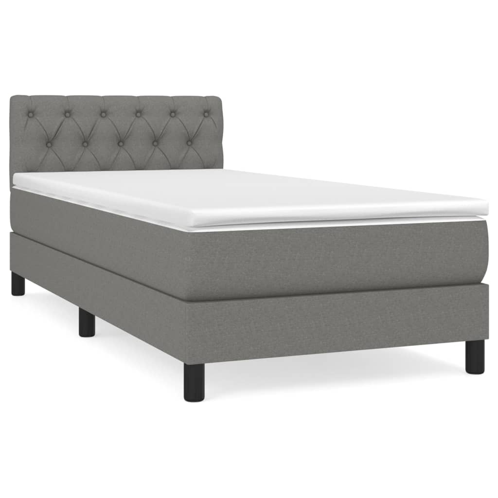 Boxspring met matras stof donkergrijs 80x200 cm is nu te koop bij PeponiXL, paradijselijk wonen!