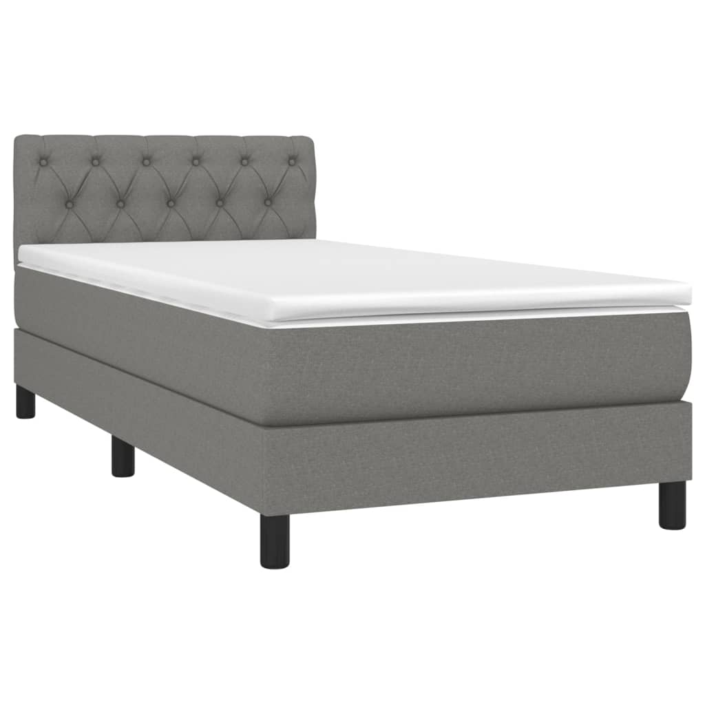 Boxspring met matras stof donkergrijs 80x200 cm is nu te koop bij PeponiXL, paradijselijk wonen!