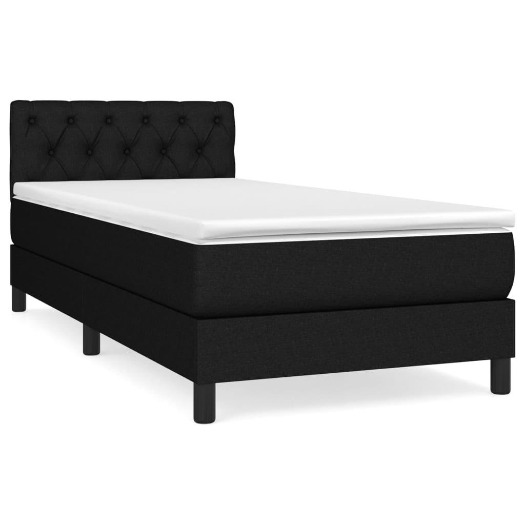 Boxspring met matras stof zwart 80x200 cm is nu te koop bij PeponiXL, paradijselijk wonen!