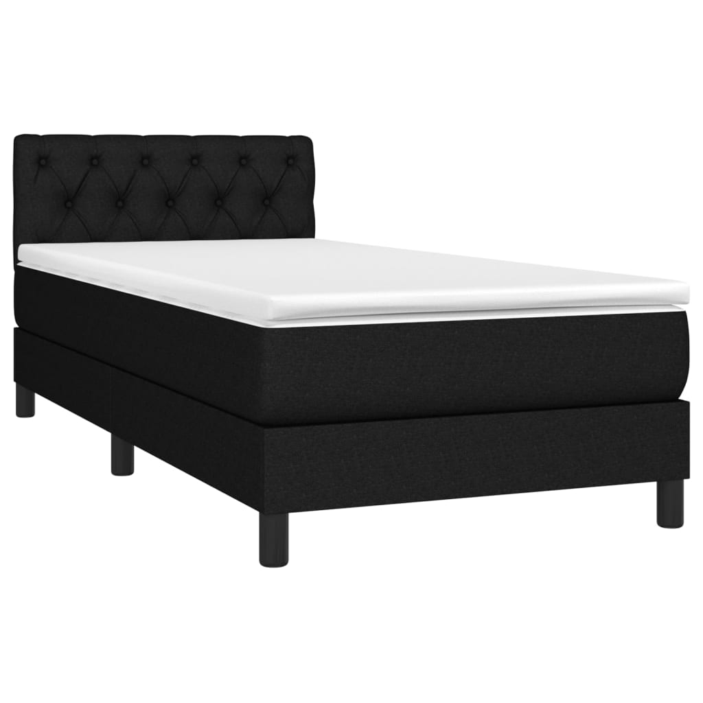Boxspring met matras stof zwart 80x200 cm is nu te koop bij PeponiXL, paradijselijk wonen!