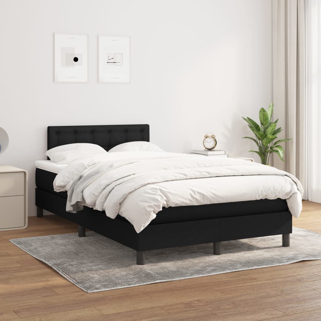 Boxspring met matras stof zwart 120x200 cm is nu te koop bij PeponiXL, paradijselijk wonen!