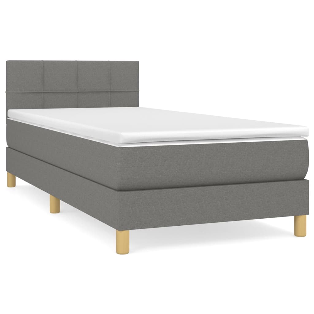 Boxspring met matras stof donkergrijs 80x200 cm is nu te koop bij PeponiXL, paradijselijk wonen!