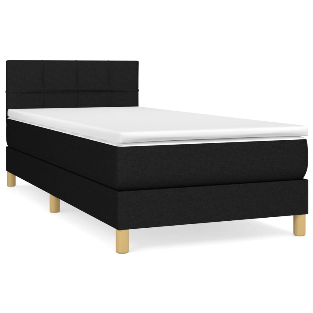 Boxspring met matras stof zwart 80x200 cm is nu te koop bij PeponiXL, paradijselijk wonen!