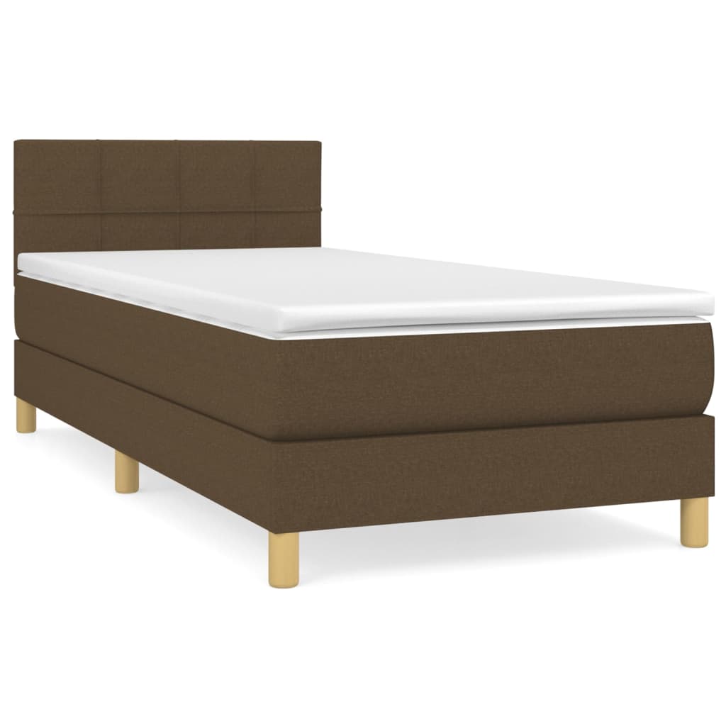 Boxspring met matras stof donkerbruin 100x200 cm is nu te koop bij PeponiXL, paradijselijk wonen!