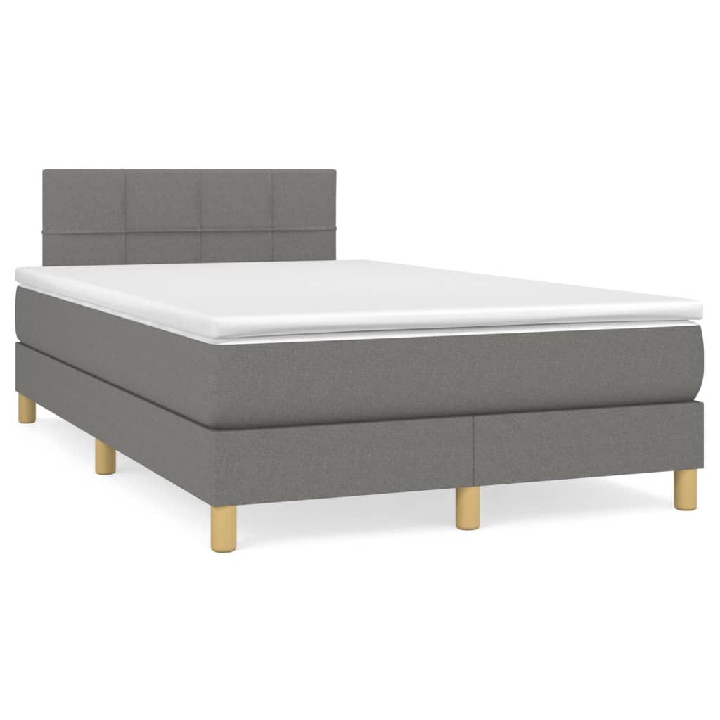 Boxspring met matras stof donkergrijs 120x200 cm is nu te koop bij PeponiXL, paradijselijk wonen!