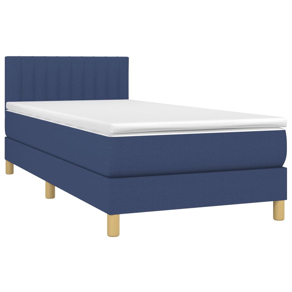 Boxspring met matras stof blauw 100x200 cm is nu te koop bij PeponiXL, paradijselijk wonen!