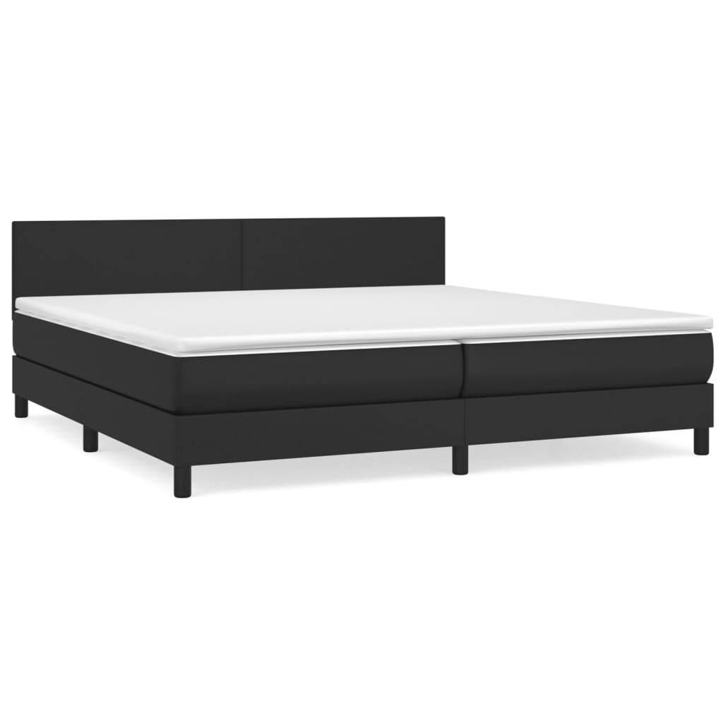 Boxspring met matras kunstleer zwart 200x200 cm is nu te koop bij PeponiXL, paradijselijk wonen!