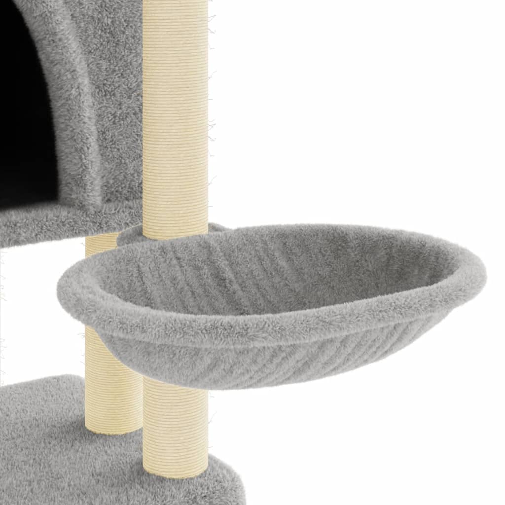 Kattenmeubel met sisal krabpalen 180 cm lichtgrijs is nu te koop bij PeponiXL, paradijselijk wonen!