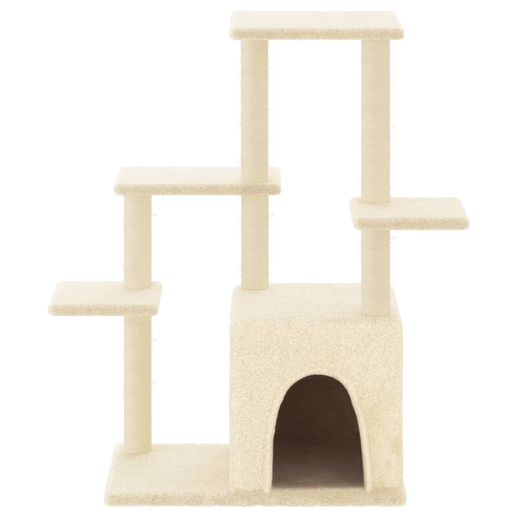 Kattenmeubel met sisal krabpalen 97,5 cm crèmekleurig is nu te koop bij PeponiXL, paradijselijk wonen!