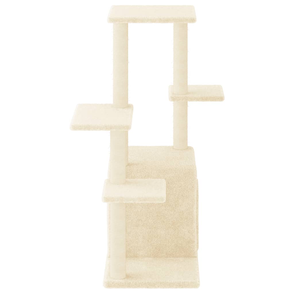 Kattenmeubel met sisal krabpalen 97,5 cm crèmekleurig is nu te koop bij PeponiXL, paradijselijk wonen!