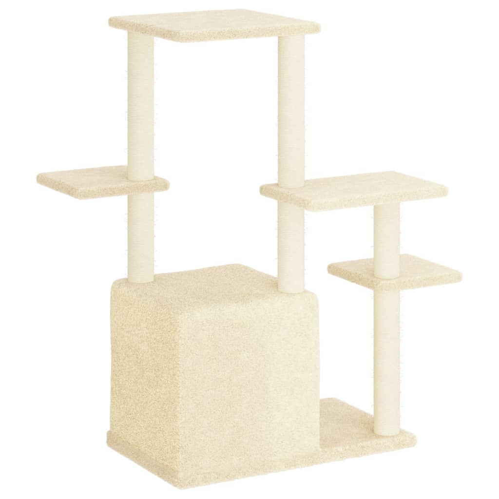 Kattenmeubel met sisal krabpalen 97,5 cm crèmekleurig is nu te koop bij PeponiXL, paradijselijk wonen!