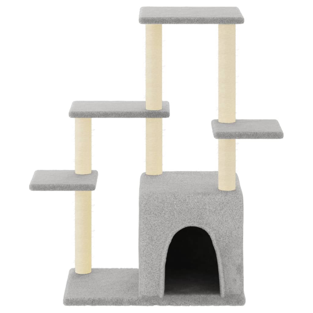 Kattenmeubel met sisal krabpalen 97,5 cm lichtgrijs is nu te koop bij PeponiXL, paradijselijk wonen!