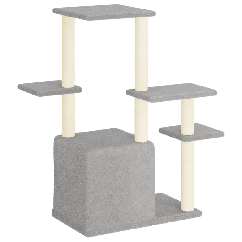 Kattenmeubel met sisal krabpalen 97,5 cm lichtgrijs is nu te koop bij PeponiXL, paradijselijk wonen!