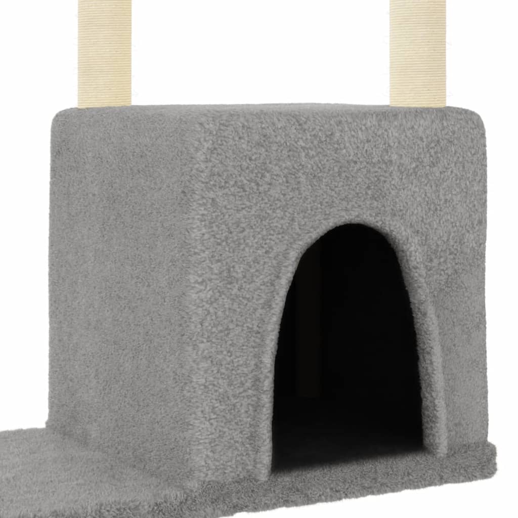 Kattenmeubel met sisal krabpalen 97,5 cm lichtgrijs is nu te koop bij PeponiXL, paradijselijk wonen!