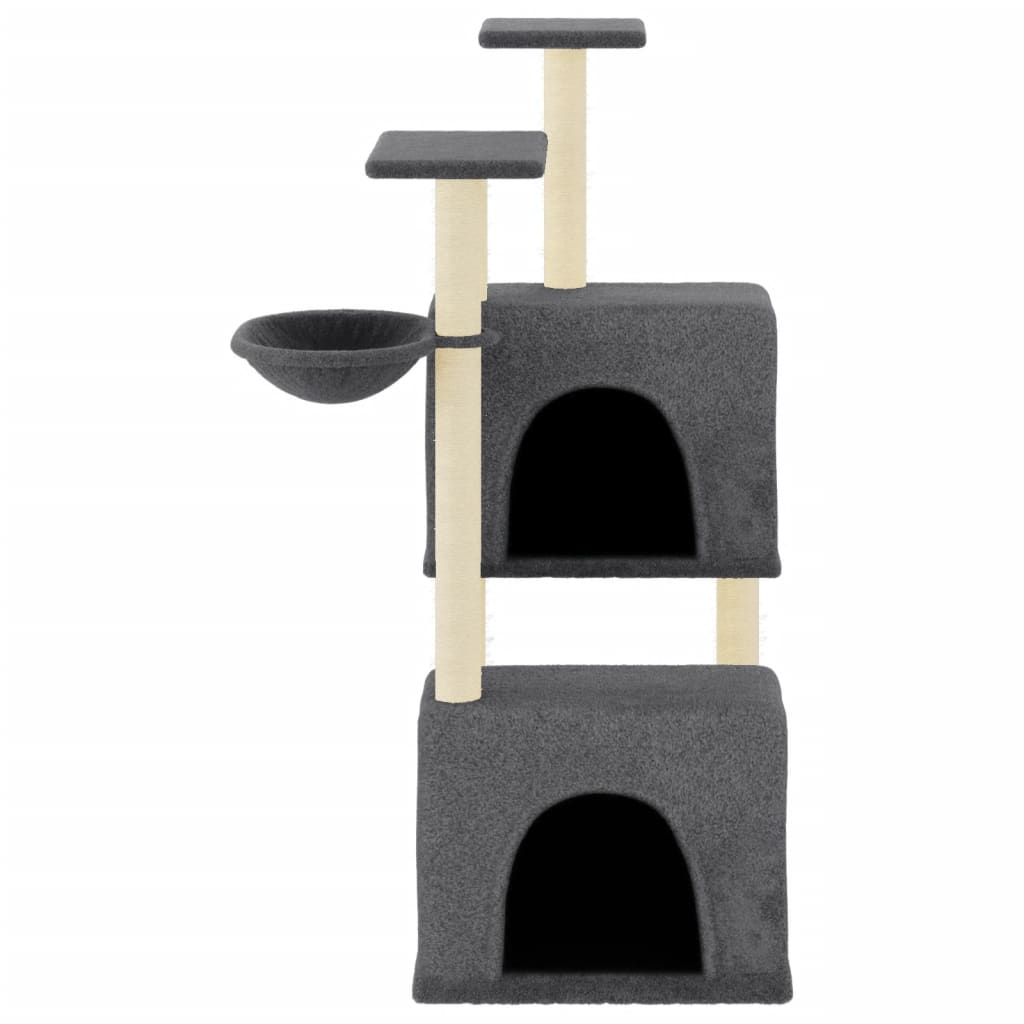 Kattenmeubel met sisal krabpalen 122 cm donkergrijs is nu te koop bij PeponiXL, paradijselijk wonen!