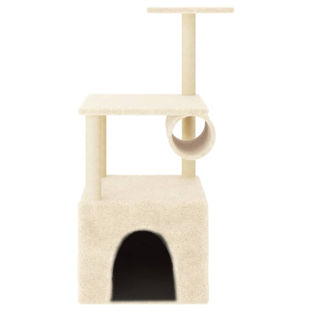 Kattenmeubel met sisal krabpalen 109,5 cm crèmekleurig is nu te koop bij PeponiXL, paradijselijk wonen!