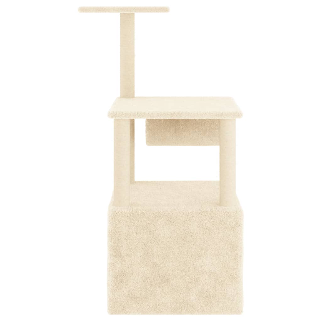 Kattenmeubel met sisal krabpalen 109,5 cm crèmekleurig is nu te koop bij PeponiXL, paradijselijk wonen!