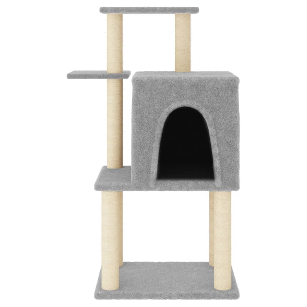 Kattenmeubel met sisal krabpalen 97 cm lichtgrijs is nu te koop bij PeponiXL, paradijselijk wonen!
