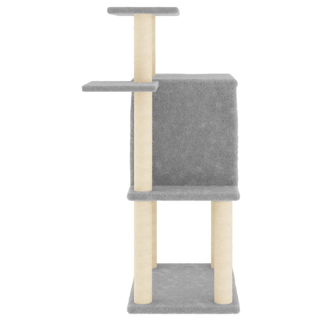 Kattenmeubel met sisal krabpalen 97 cm lichtgrijs is nu te koop bij PeponiXL, paradijselijk wonen!