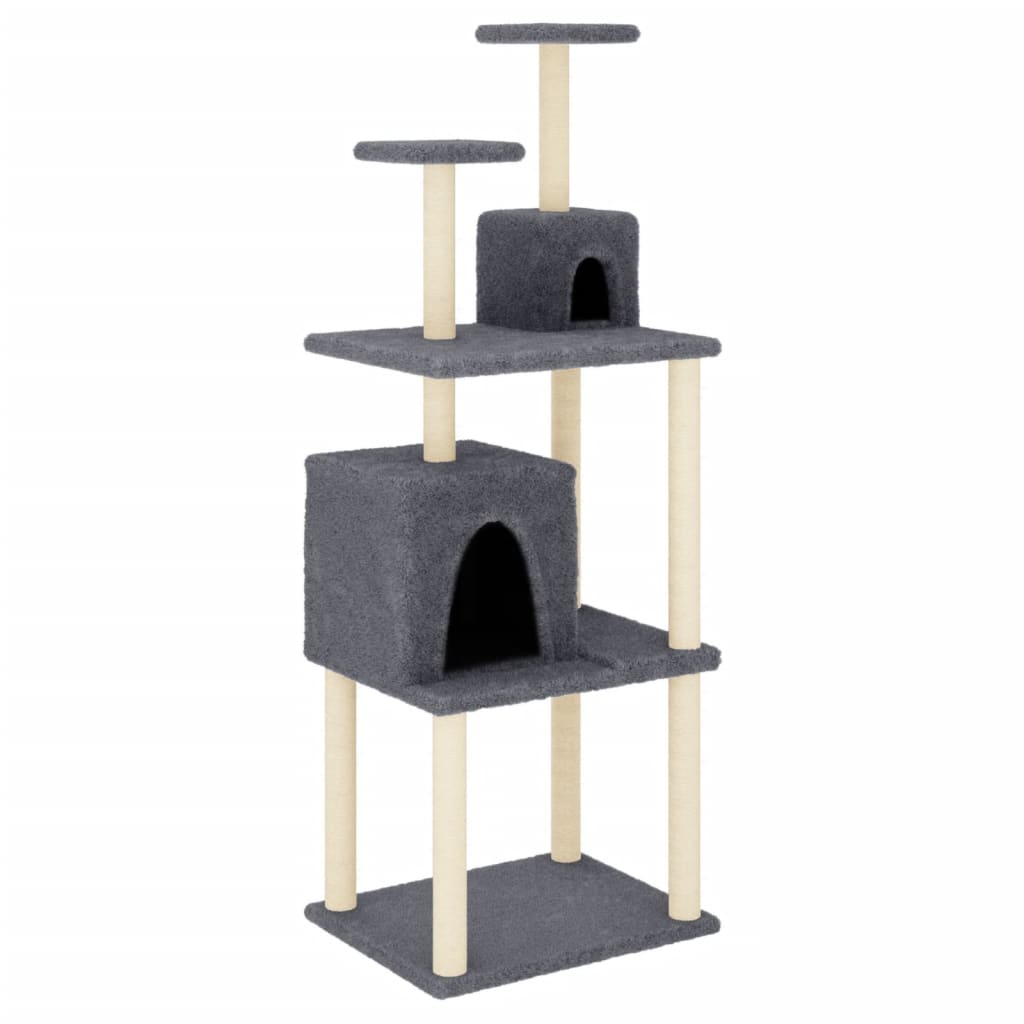 Kattenmeubel met sisal krabpalen 167 cm donkergrijs is nu te koop bij PeponiXL, paradijselijk wonen!