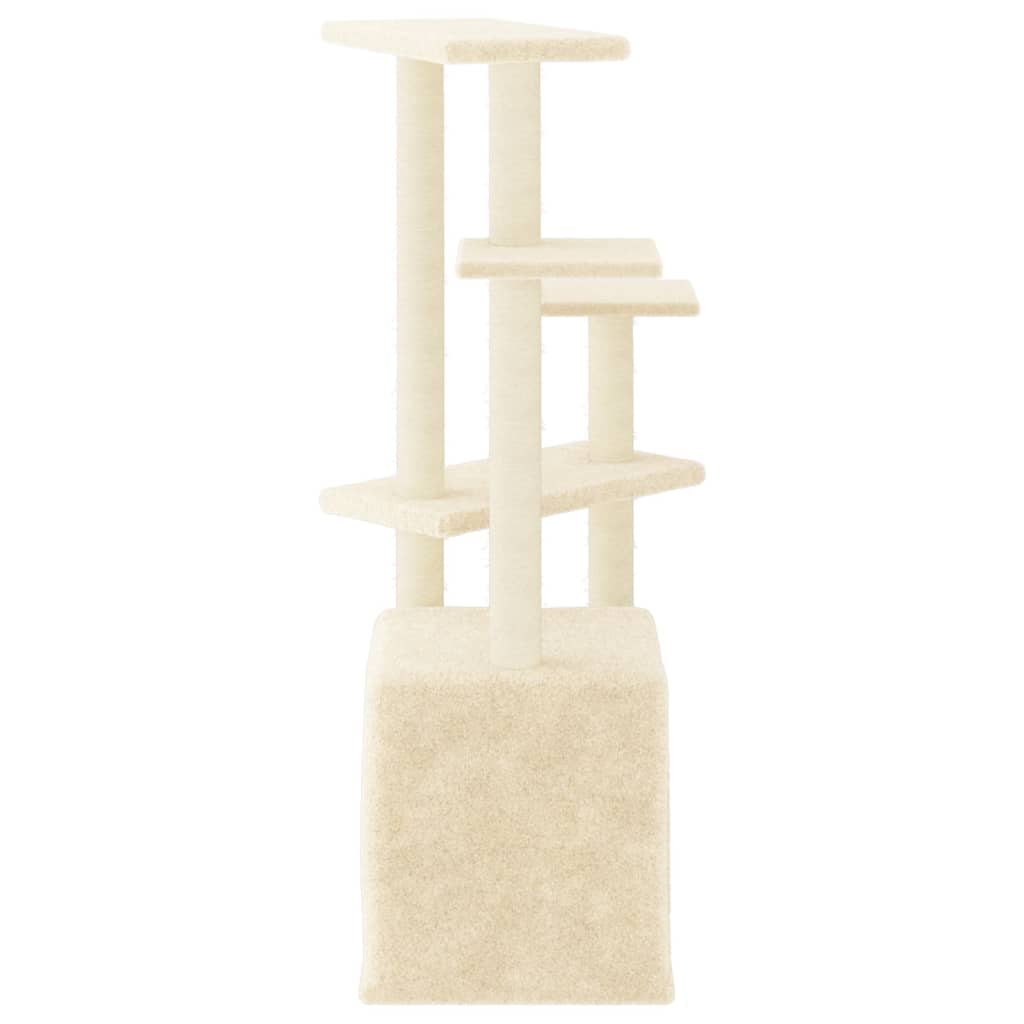 Kattenmeubel met sisal krabpalen 107,5 cm crèmekleurig is nu te koop bij PeponiXL, paradijselijk wonen!