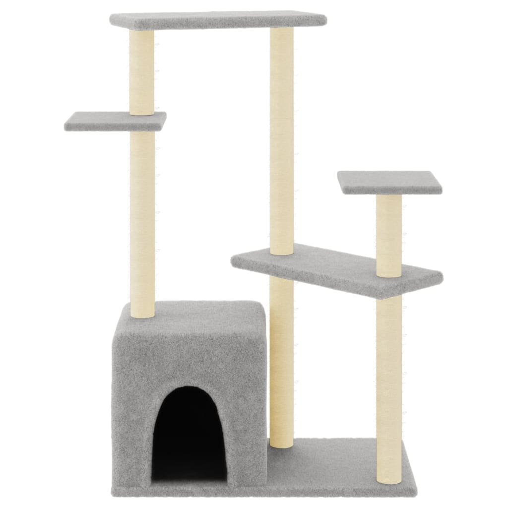 Kattenmeubel met sisal krabpalen 107,5 cm lichtgrijs is nu te koop bij PeponiXL, paradijselijk wonen!