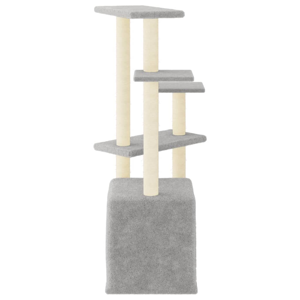 Kattenmeubel met sisal krabpalen 107,5 cm lichtgrijs is nu te koop bij PeponiXL, paradijselijk wonen!