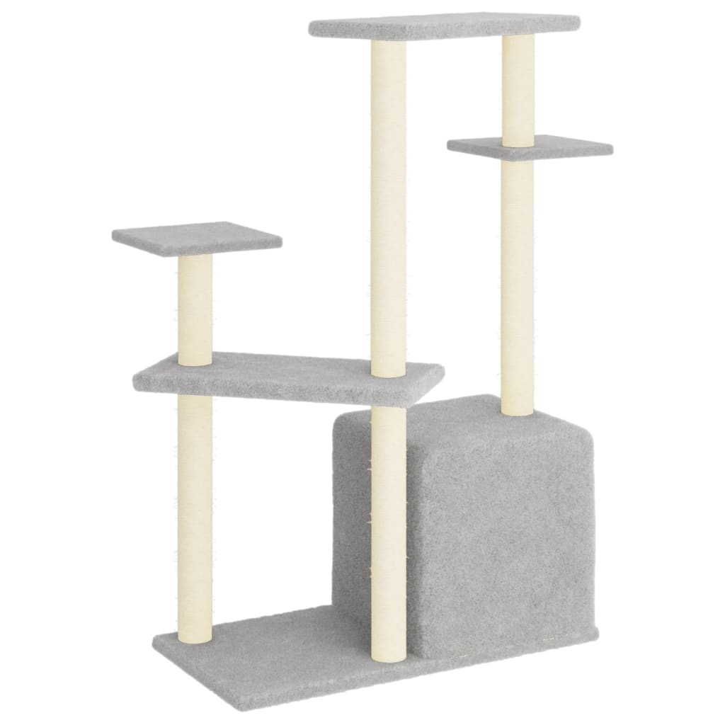 Kattenmeubel met sisal krabpalen 107,5 cm lichtgrijs is nu te koop bij PeponiXL, paradijselijk wonen!