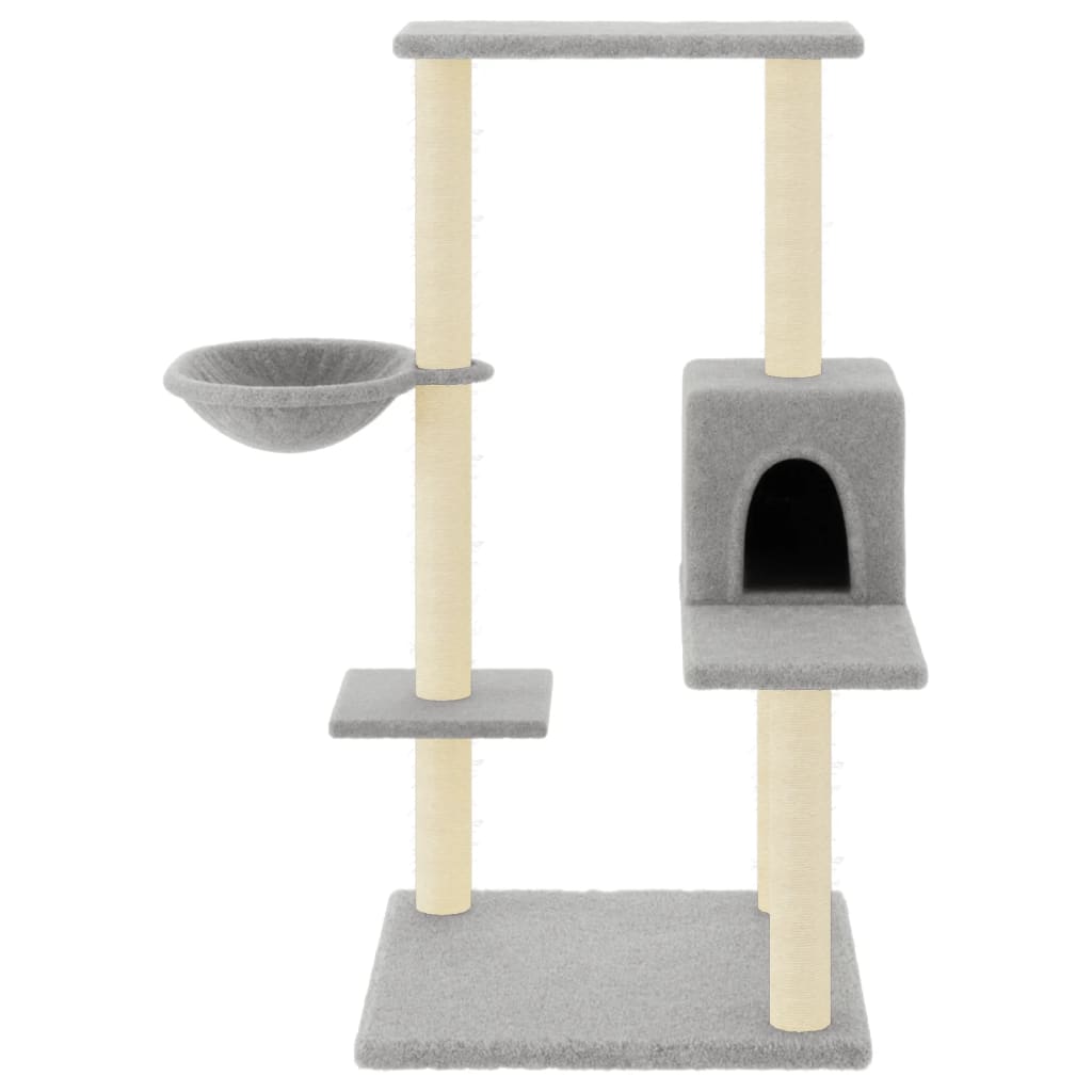 Kattenmeubel met sisal krabpalen 95 cm lichtgrijs is nu te koop bij PeponiXL, paradijselijk wonen!