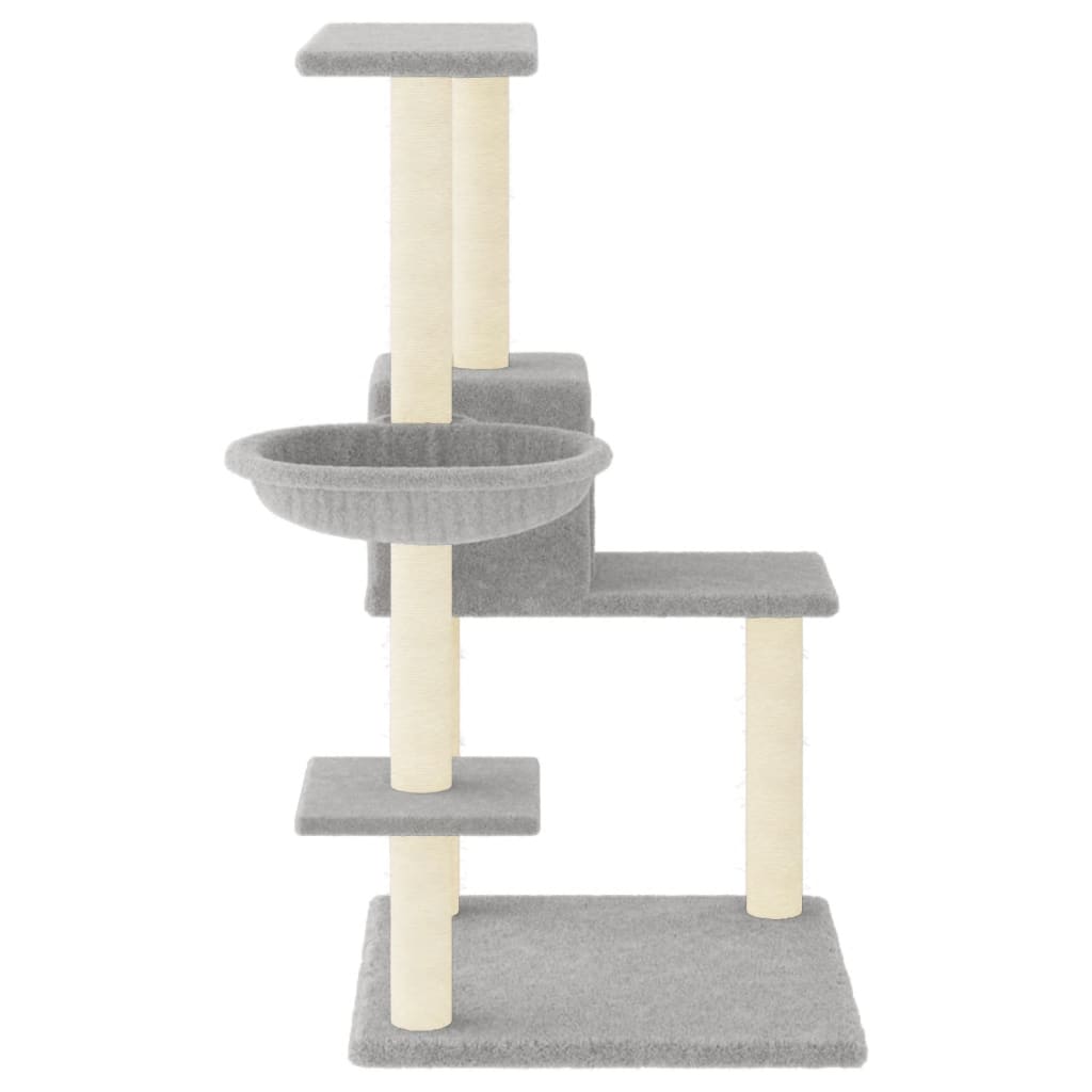 Kattenmeubel met sisal krabpalen 95 cm lichtgrijs is nu te koop bij PeponiXL, paradijselijk wonen!