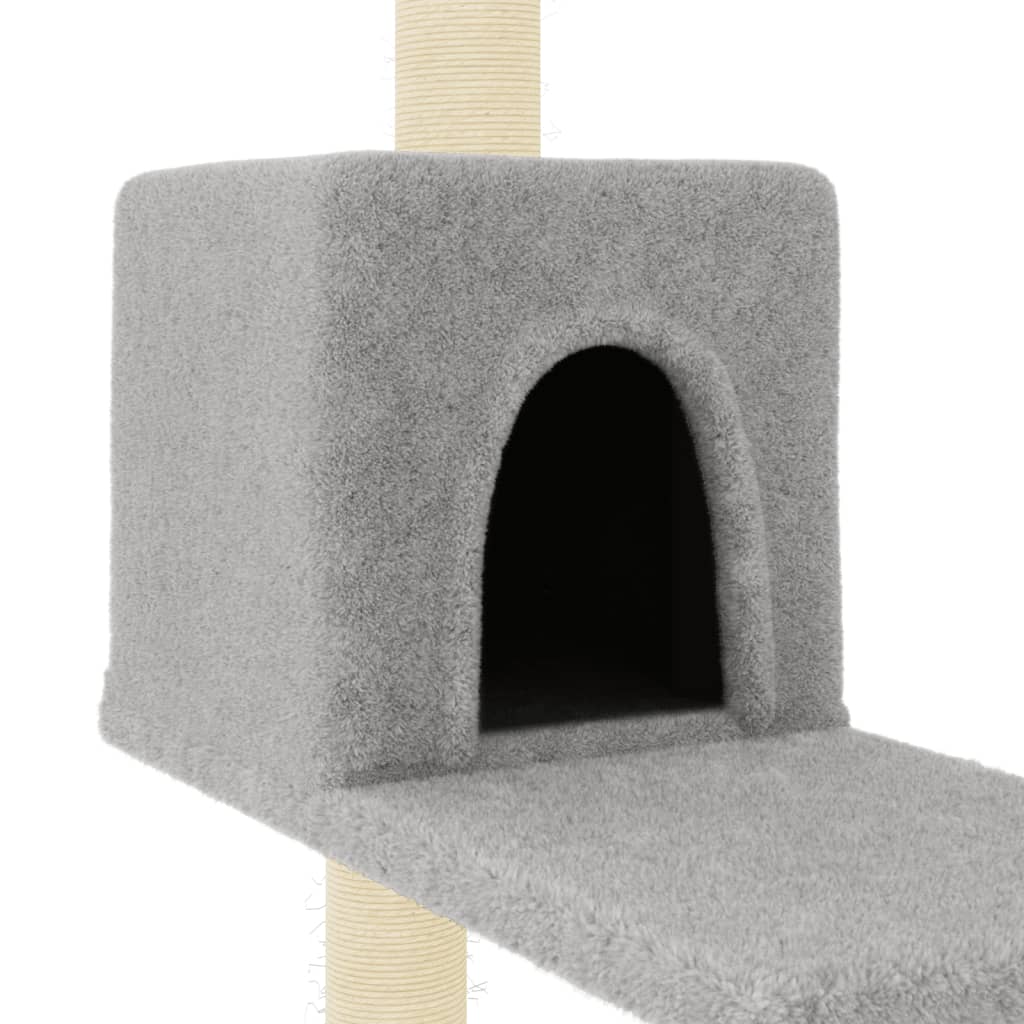 Kattenmeubel met sisal krabpalen 95 cm lichtgrijs is nu te koop bij PeponiXL, paradijselijk wonen!