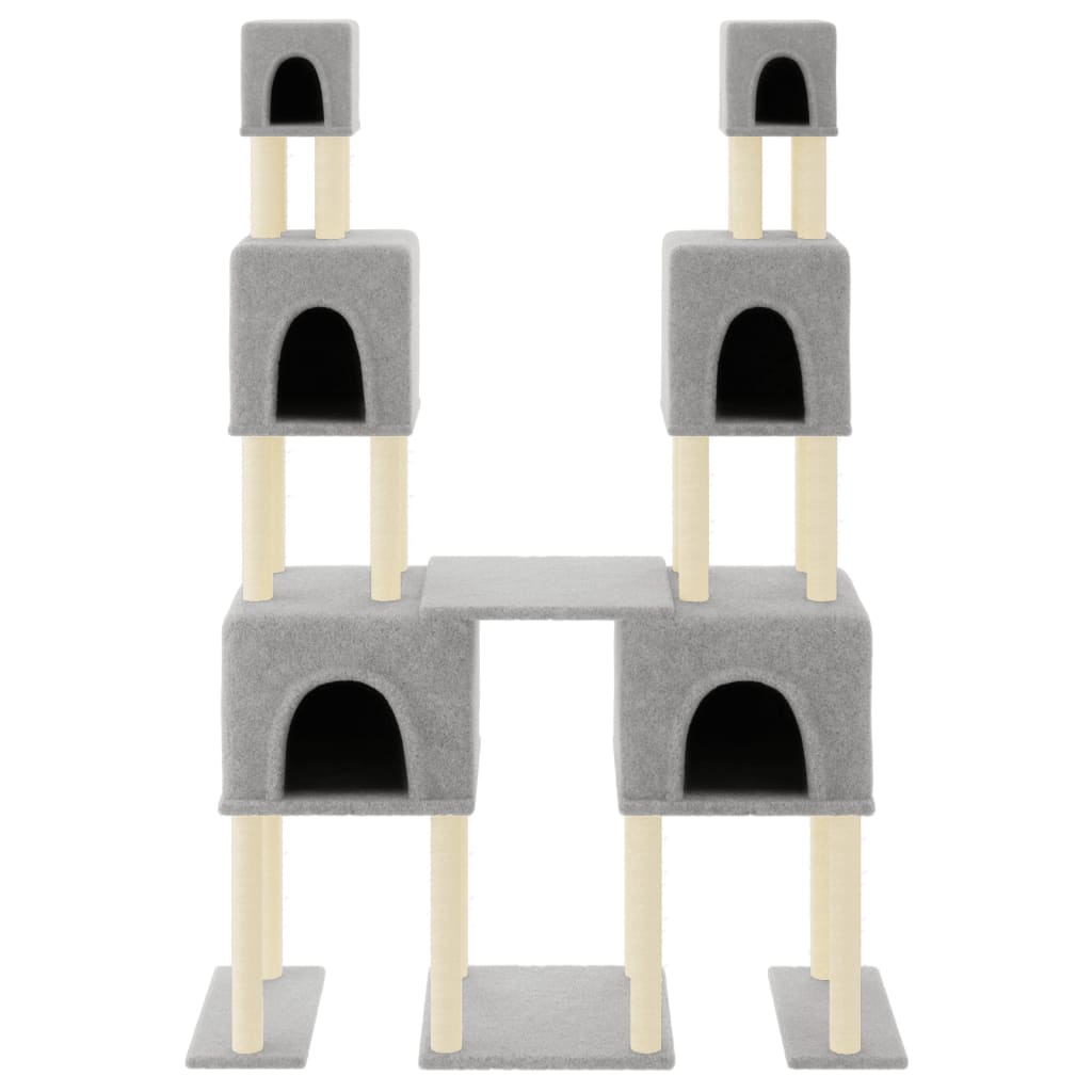 Kattenmeubel met sisal krabpalen 199 cm lichtgrijs is nu te koop bij PeponiXL, paradijselijk wonen!